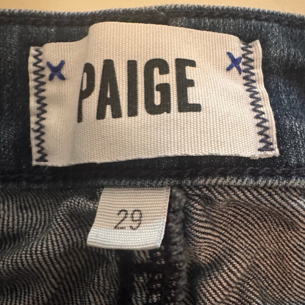 PAIGE Midnight Blue Cropped Jeans size 29 good used condition - Picture 2 of 5